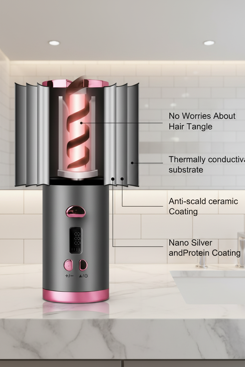 USB Wireless Charging Automatic Portable Curling Iron