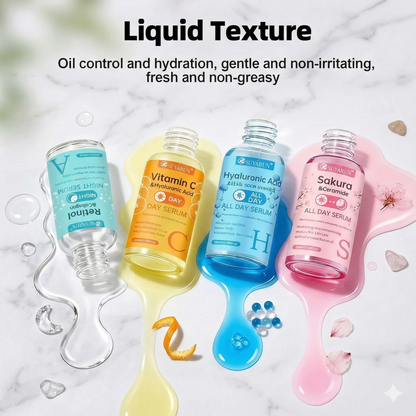 Suyarun 4-Piece Day & Night Skincare Set – Vitamin C, Retinol, Hyaluronic Acid & Ceramide