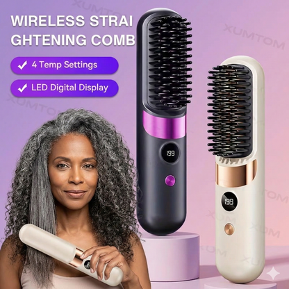 Portable Wireless Hair Straightening Comb