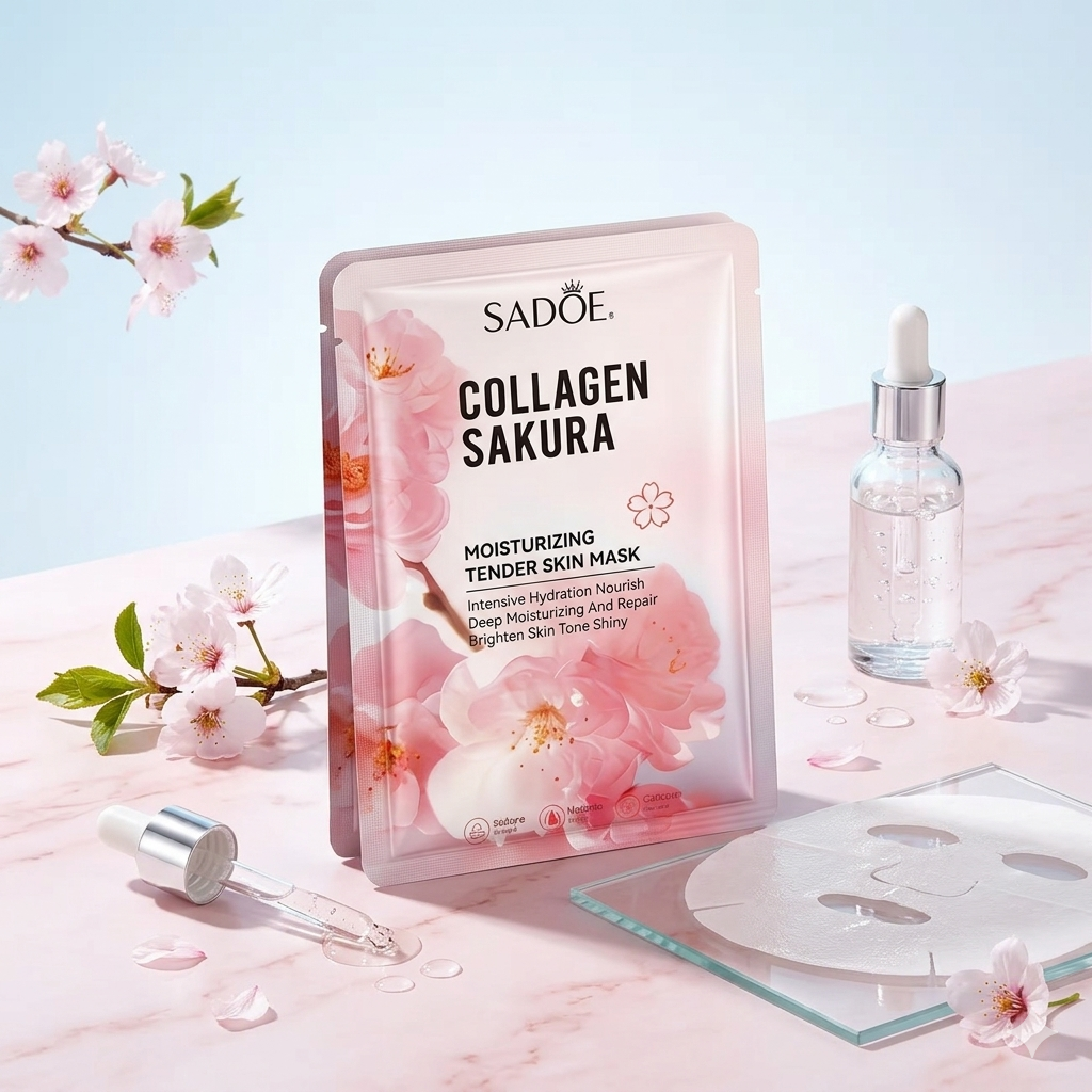 Sakura Glow Mask Set – 10pcs Hydrating & Brightening Sheet Masks