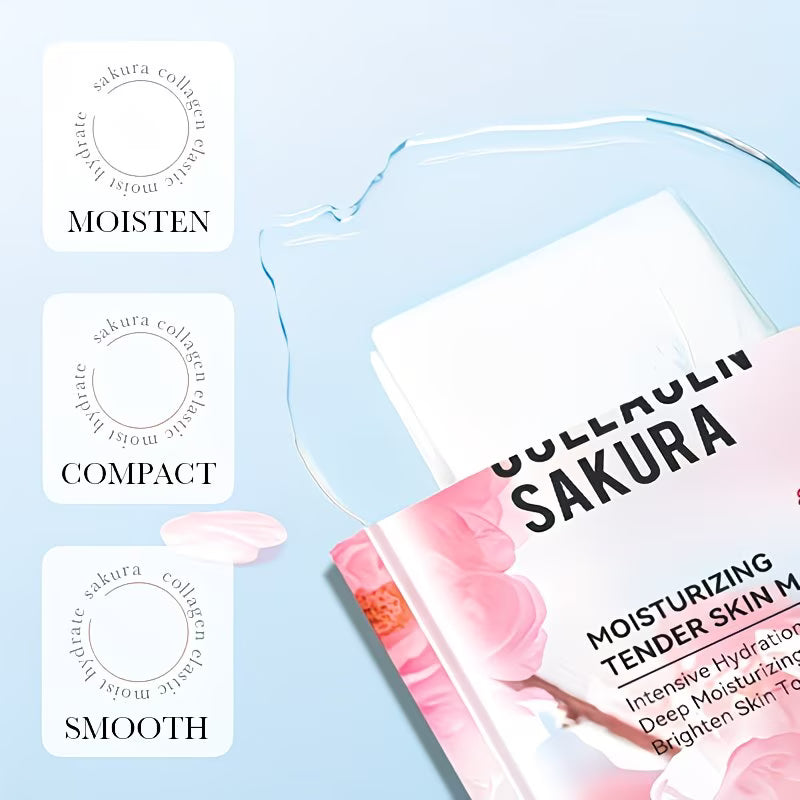 Sakura Glow Mask Set – 10pcs Hydrating & Brightening Sheet Masks