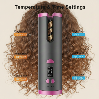 Temperature & Time Settings Hair Curler